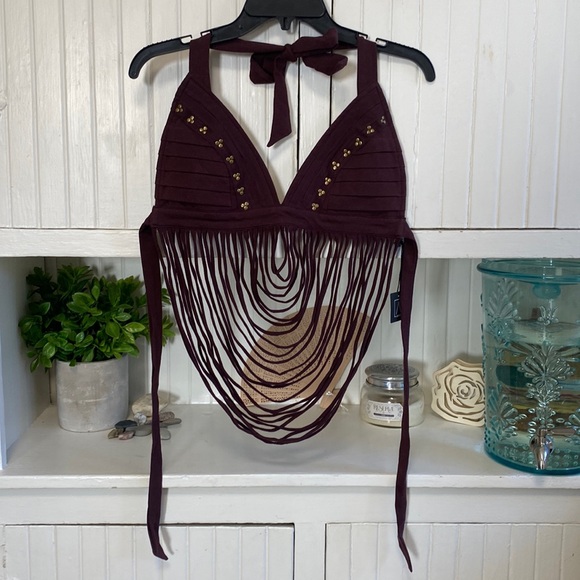 Arabian Nights String Studded Halter Bra - Large - Picture 1 of 9